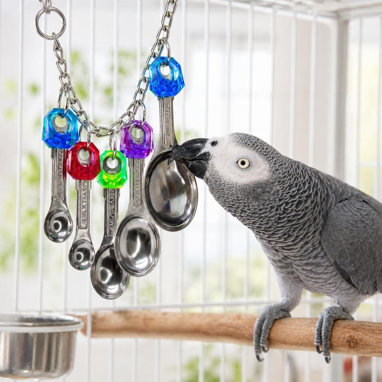 1969 Spoon Delight Bird Toy Parrot Cage Toys Cages African Grey Amazon Conure