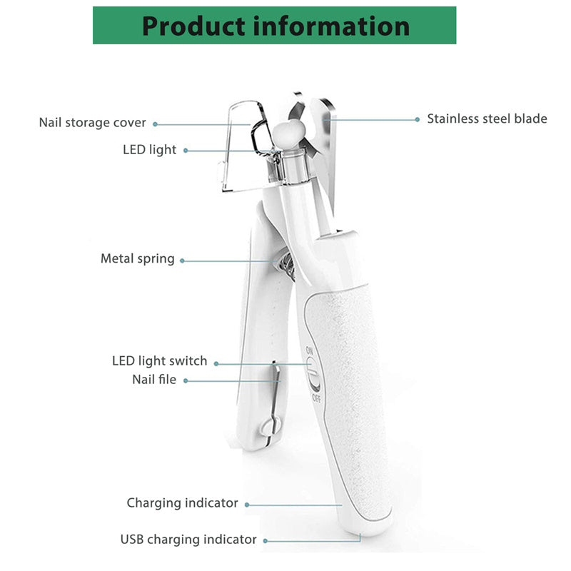 Pet Nail Clippers with LED Light Dogs Cat Nail Scissors Professional Trimmer Tool Care Grooming Supplies
