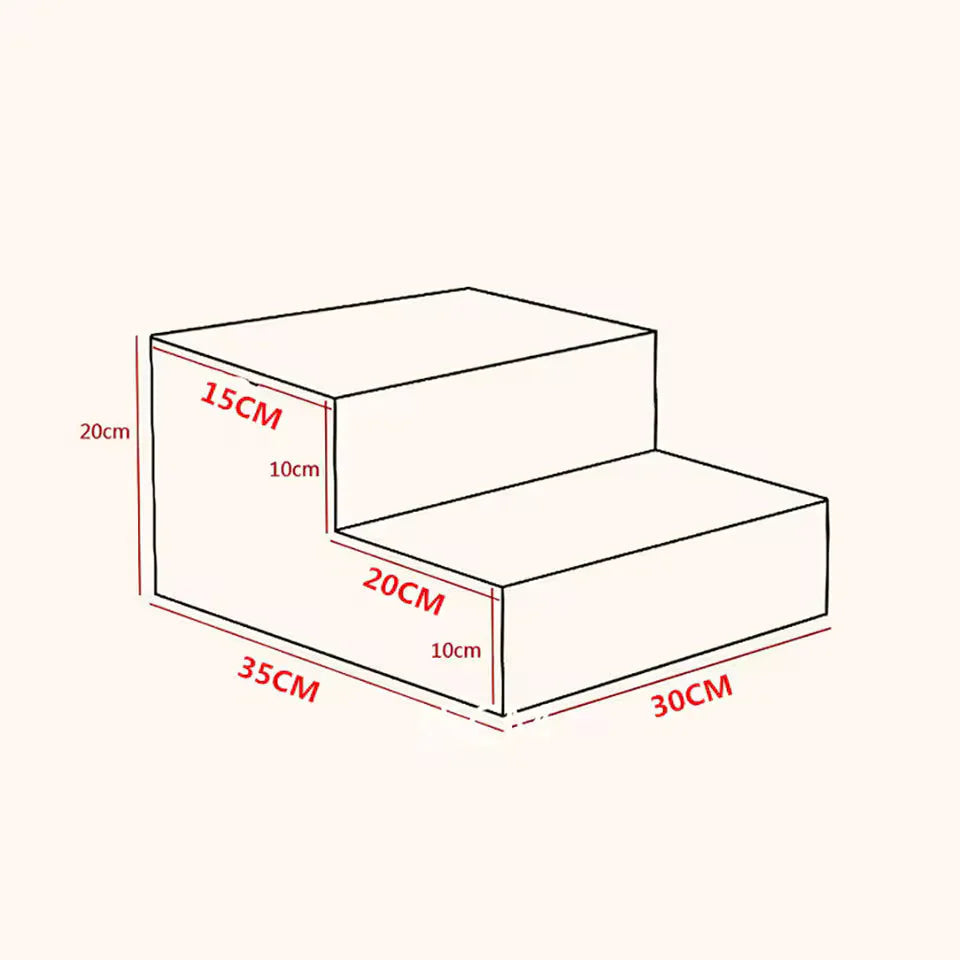 Luxora 2-Step Dog Stairs for Bed – Anti-Slip, Removable Pet Steps for Small Dogs & Cats